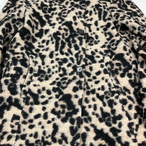Ann Taylor Wool Blend Winter Peacoat Animal Print Button Close Collared Size XS - Picture 2 of 11